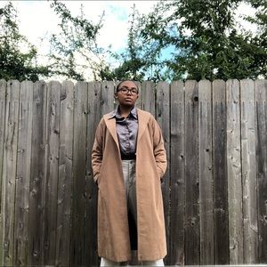 Light tan suede trench coat